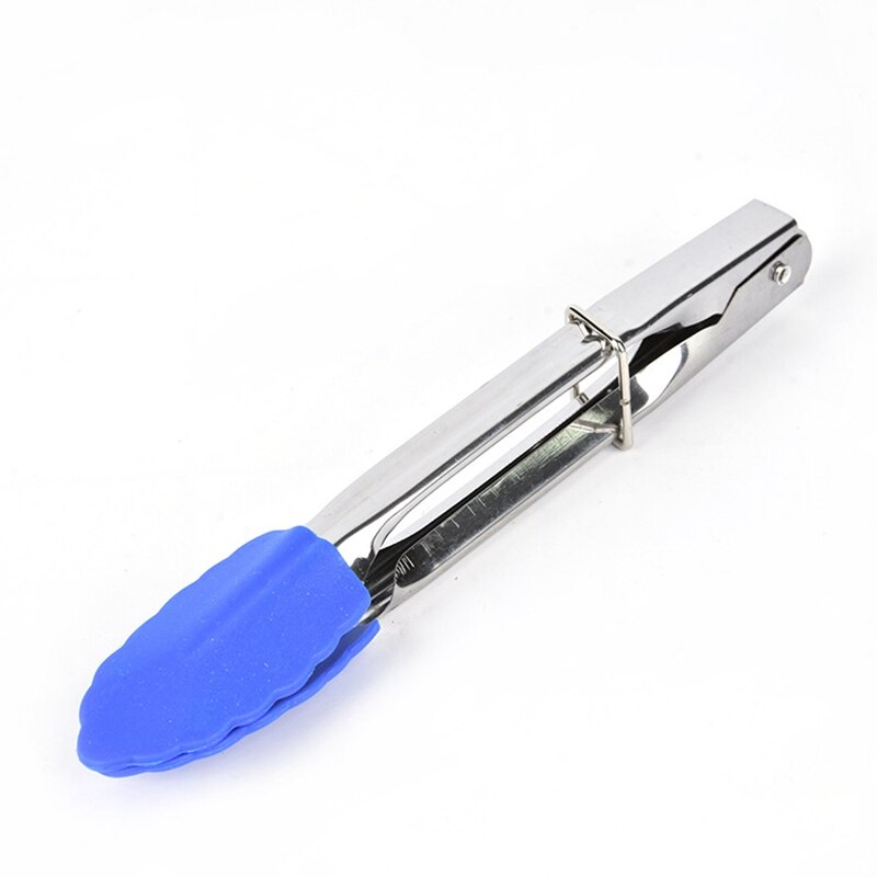 Pinzas resistentes al calor para alimentos de cocina, utensilios de silicona de acero inoxidable para pan, accesorios de cocina, suministros, 1 ud.: 2