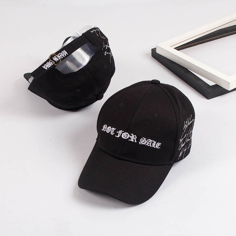 summer letter embroidered duck Cap Black curved brim baseball cap men and women trend casual versatile student hat: Black