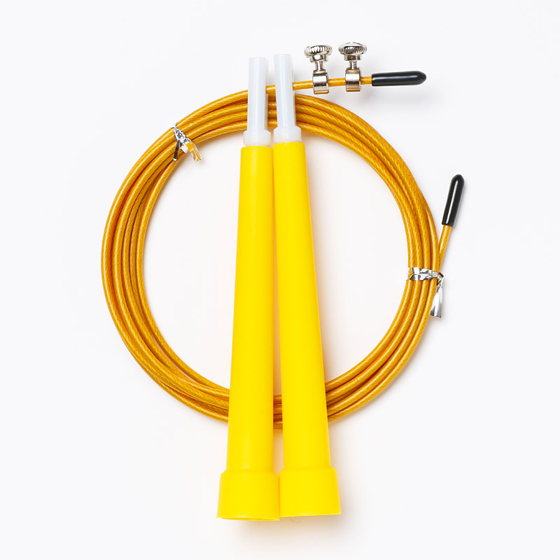 Comba de acero ajustable para Crossfit, equipo de ejercicio, entrenamiento de velocidad en casa y gimnasio, , 3 metros: Yellow