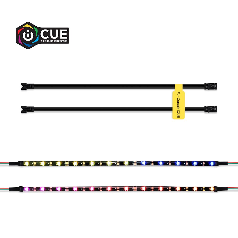40cm Addressable WS2812b Digital LED Strip Rainbow RGB LED Lighting Kit for PC Computer Case Decor, for iCUE a CORSAIR Interface: 2 x 40cm 12 LEDs