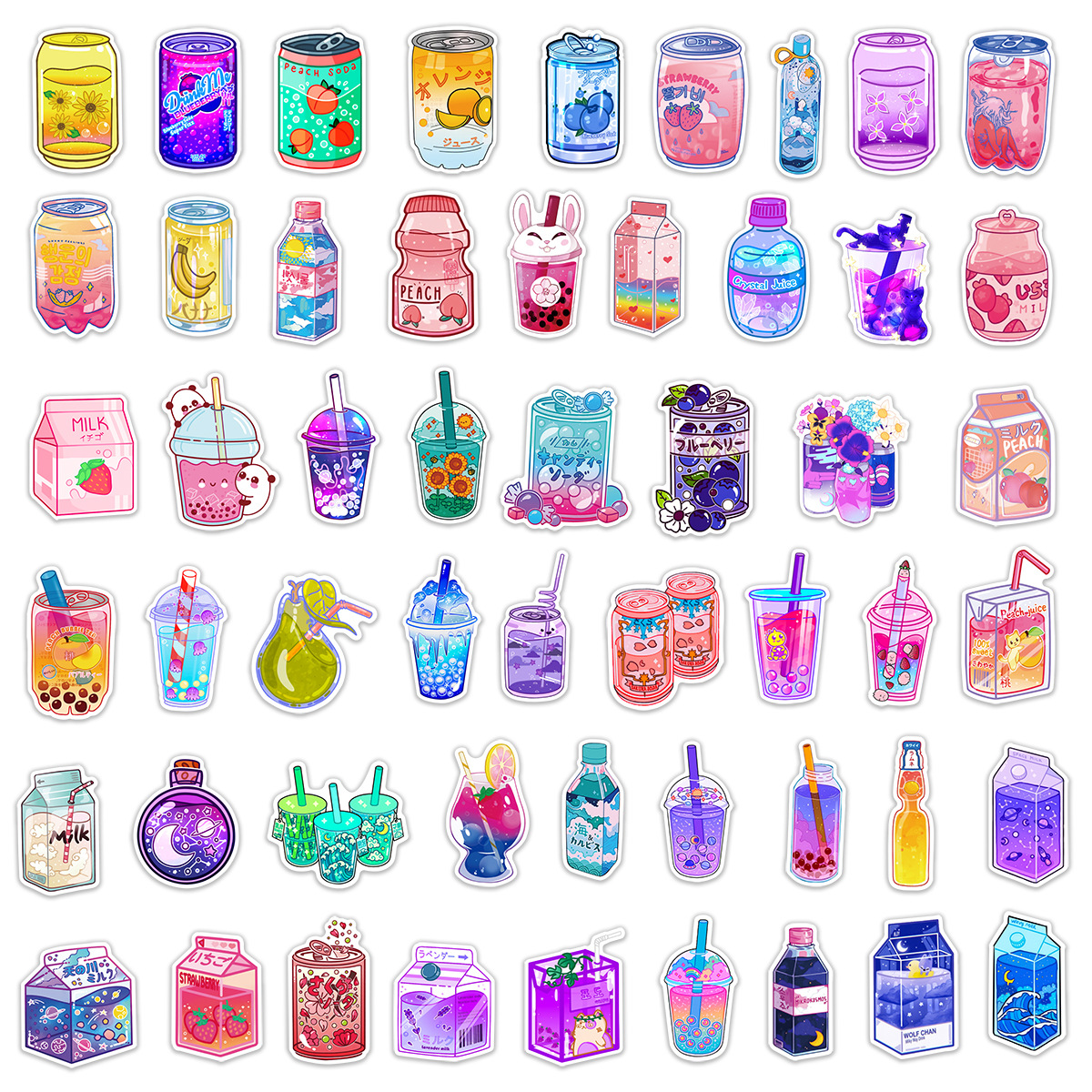 10/25/50pcs mignon Kawaii Ins Style boisson autocollants Graffiti pour voyage bagages bouteille d'eau réfrigérateur téléphone ordinateur portable Scrapbooking