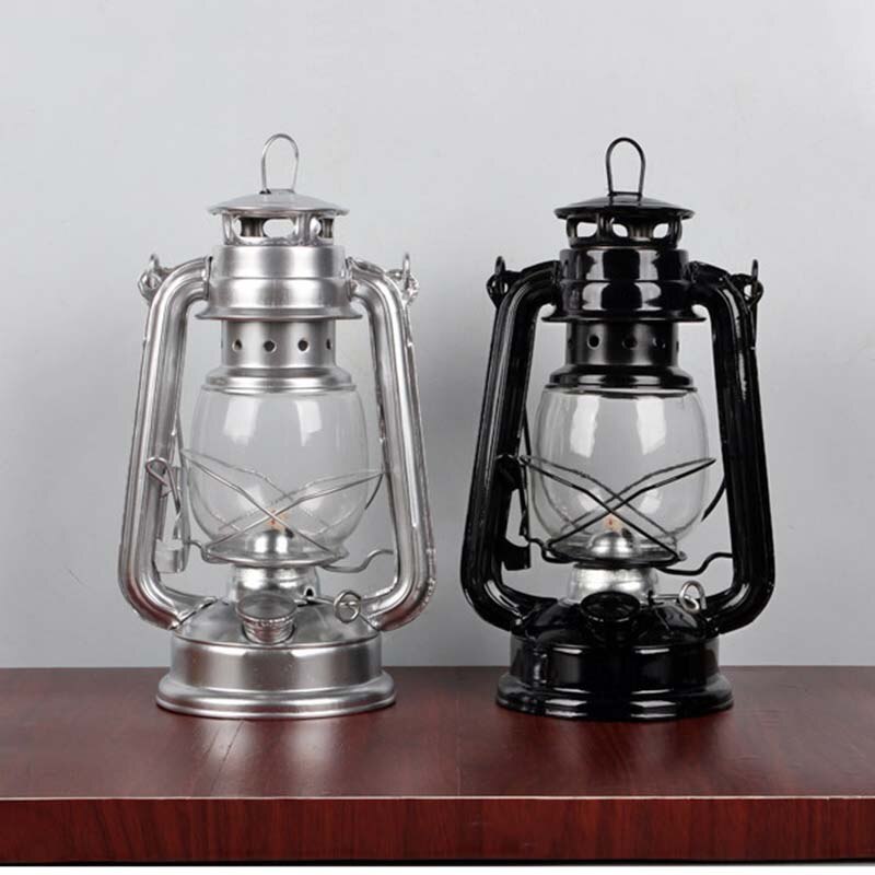 Newly Retro Classic Kerosene Lamp 4 Colors Kerosene Lanterns Wick Portable Lights Adornment XSD88