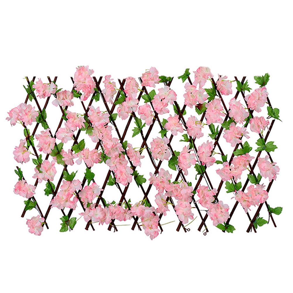 Valla retráctil telescópica de madera para decoración de jardín, decoración de hojas de flores, telescópica, retráctil: 4