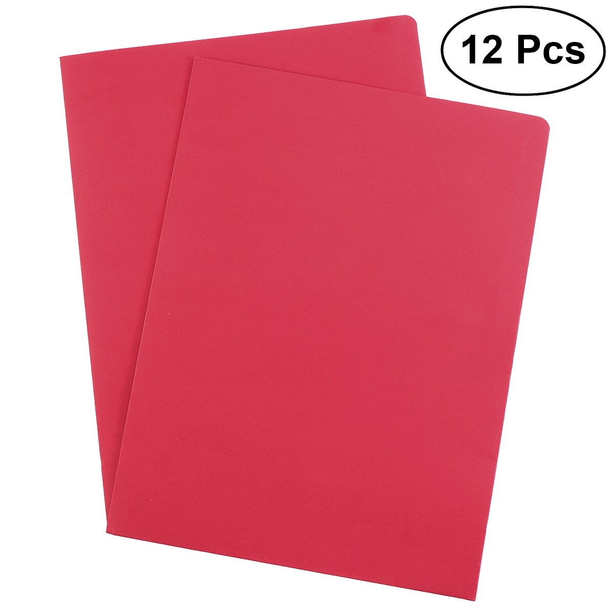 12Pcs A4 2Pockets Kraft Paper File Folder Brown Holder Document Folder Office Project File Presentation Folder (Red): Red
