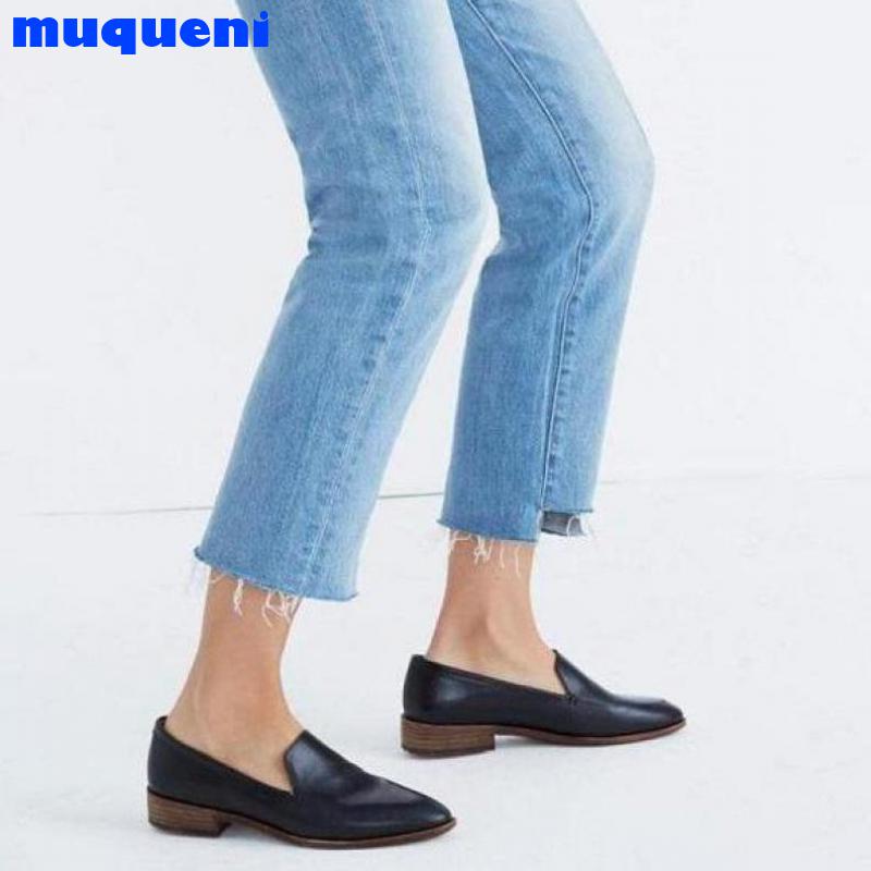 Bout Pointu Femmes Chaussures Plates Pointues Grande Taille Femmes Chaussures PU Cuir DÉCONTRACTÉ Ballerine Bouche Peu Profonde Chaussures Femme