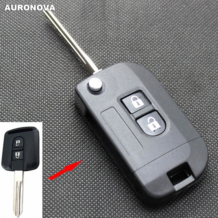 Auronova Upgrade Flip Folding Key Shell Voor Nissan Qashqai 2 Knoppen Gewijzigd Autosleutel Shell Case