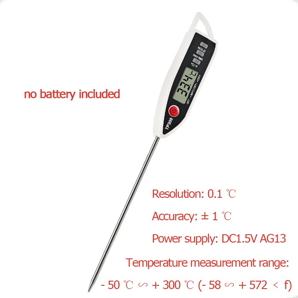 Anpro thermomètre numérique pour BBQ | Cuisine, pour aliments, gâteau viande, bonbons, Grill, dîner cuisson ménagère, jauges avec batterie: 03-White black