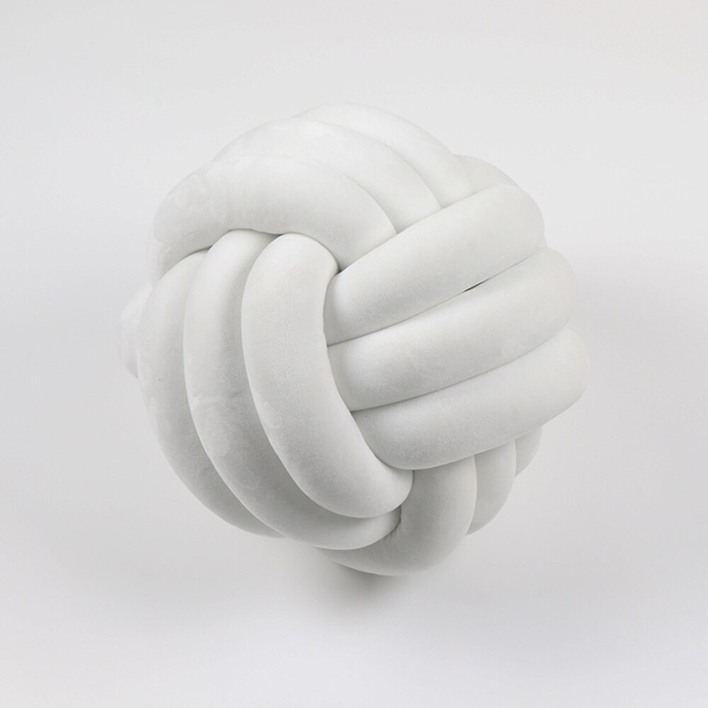 Handgemaakte Braid Knoop Bal Kussen Baby Room Decor Peuter Baby Wieg Bed Rugleuning Ronde Kussen Kinderen Spelen Zachte Bescherming