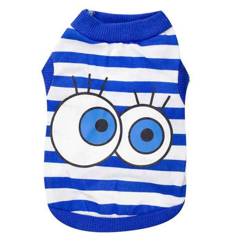 Big Eyes Clothes French Bulldog Dog Clothes For Pomeranians Strip Tshirts In Clothing Miniature Pinscher Clothes Costumes E: A / L
