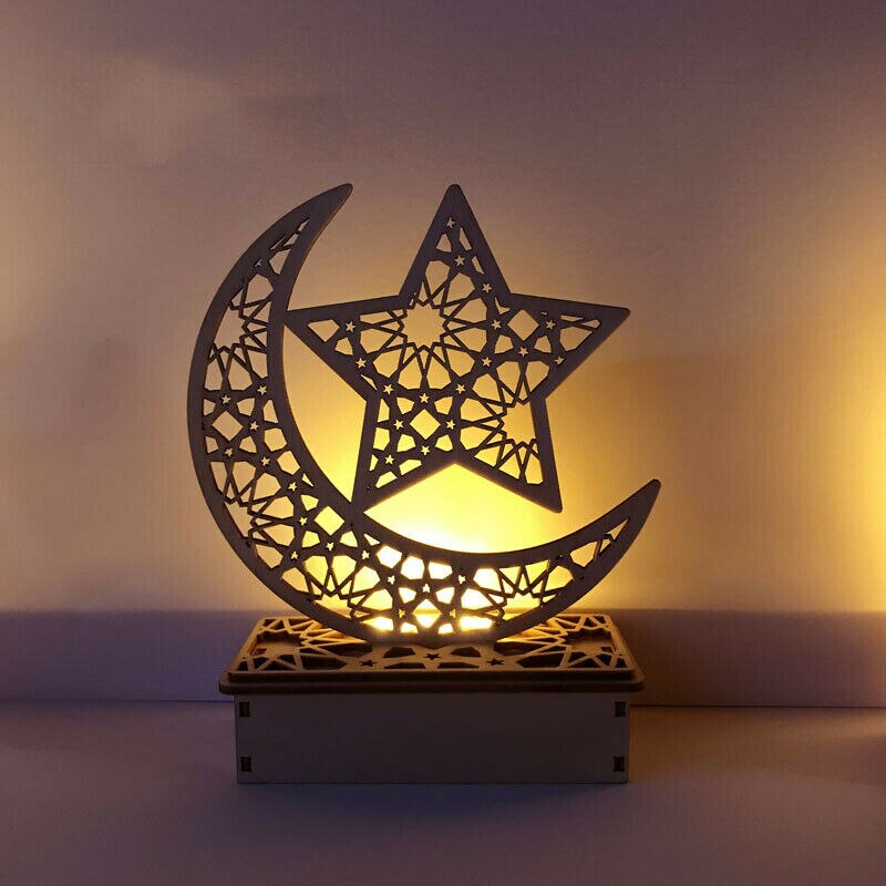 Diy Houten Eid Mubarak Ramadan Ornament Moslim Islamitische Thuis Party Decor: star