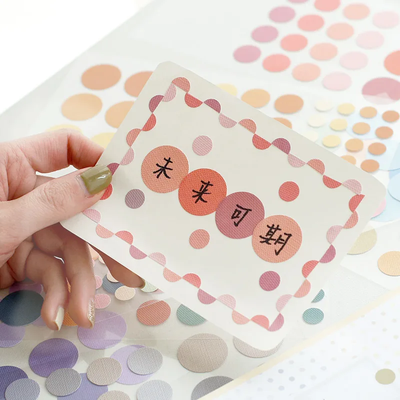 552 teile/beutel Kawaii Aufkleber Bunte Punkte Grundlegende Klassifizierung Markierungen DIY Scrapbooking Umschläge Versiegelung Dekorationen Etiketten