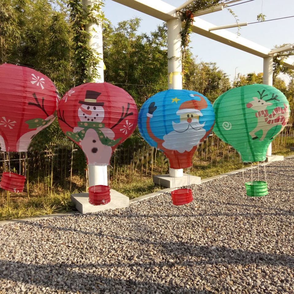 1pc jultomtar älg luftballong 12 tums papperslykta lampskärm takljus jul jul inredning fest dekoration