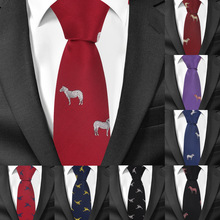Animal Necktie For Men Polyester Jacquard Cartoon Neck Tie for Wedding Business Suits 6cm Skinny Ties Slim Men Tie Gravatas