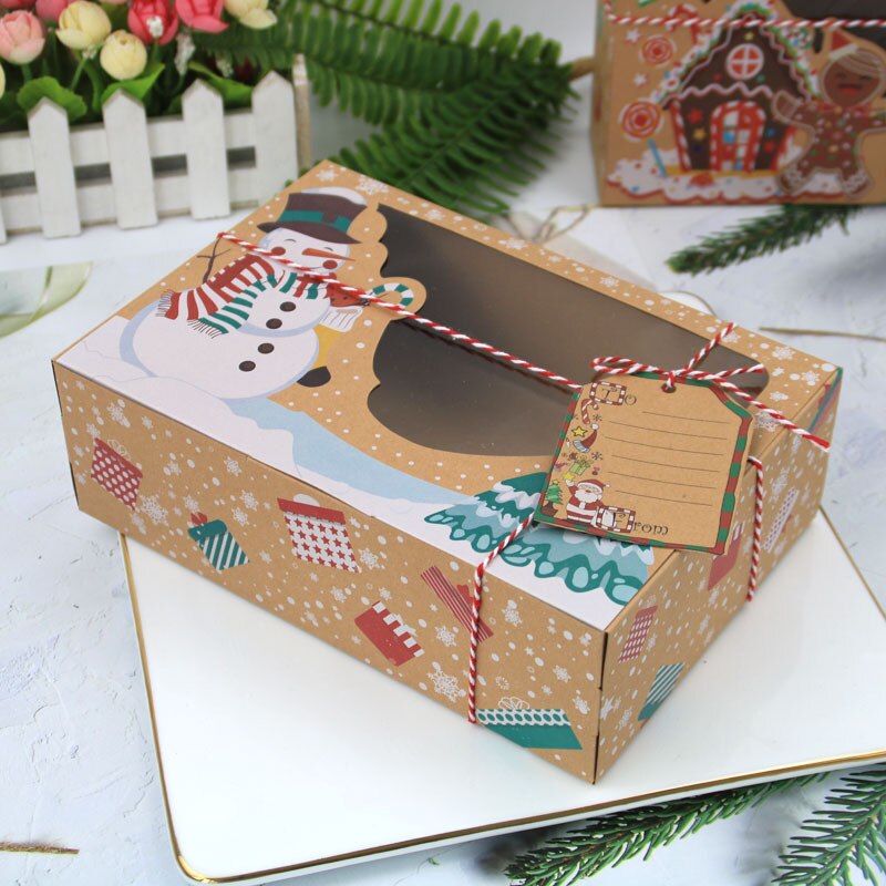 Chocolate Candy Cookie Boxes Christmas Wedding Party Kraft Paper Favor Cupcake Packaging Boxes Boxes Party Supplies