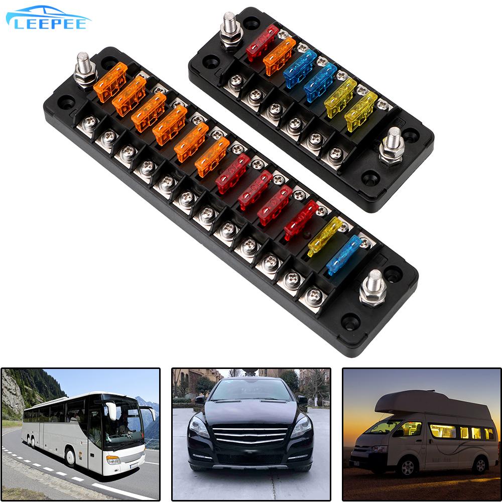 For Auto Car Marine Trike With Double Fuses Flame Retardant 6 Ways 12 Ways Blade Fuse Block 32V 75A Fuse Box Holder