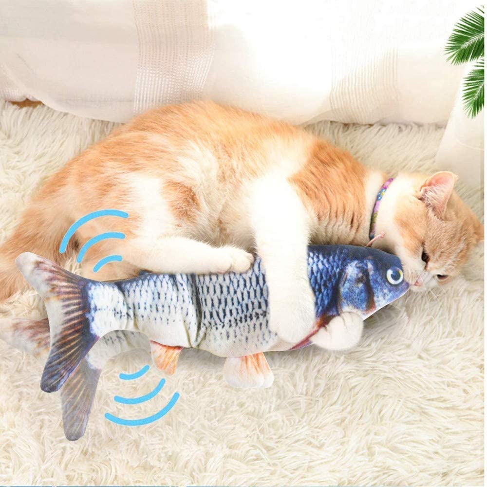 Elektrisk skaka svanssimulering fisk husdjur katt underhållande leksak usb uppladdningsbar *