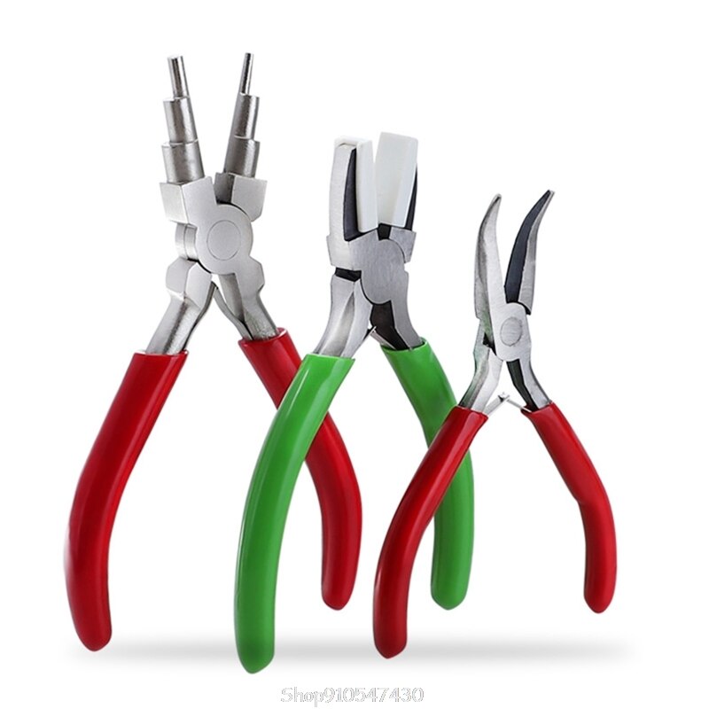 1/3pcs Flat Curved Nose Pliers Multi-step Ring Looping Wire Looper Split Ring Opener Plier DIY Jewelry Making Tools O13 20: D