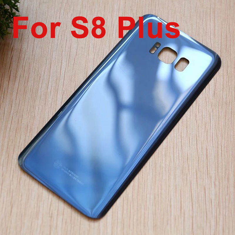 For Samsung Galaxy S8 plus Back Cover 3D Glass Battery Case for Samsung S8 S8+ Housing Cover Replacement + Adhesive Sticker: Blue
