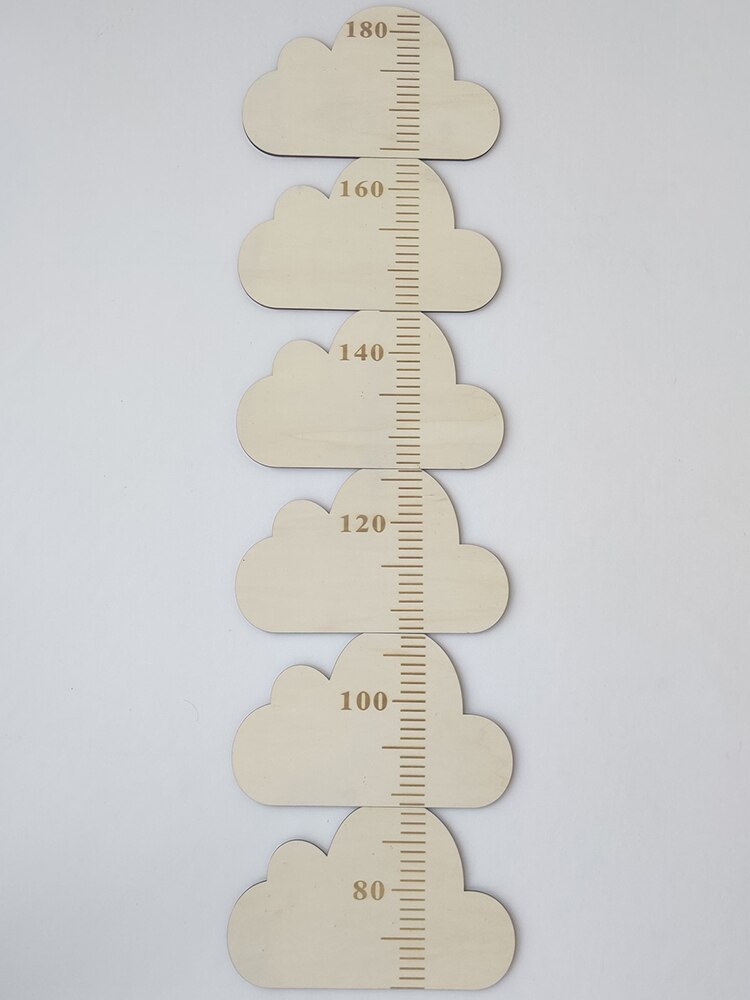 Nordic Style Wood Height Growth Chart for Kids, 60-180CM Height Measure Ruler Wall Sticker Nursery Wall Decor