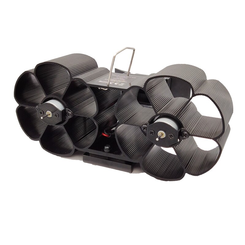 6-Blade Twin Motor Double Heat Powered Wood Stove Fan with Temperature Gauge - Ultra Quiet Fireplace Wood Burning Eco Fan for Ef