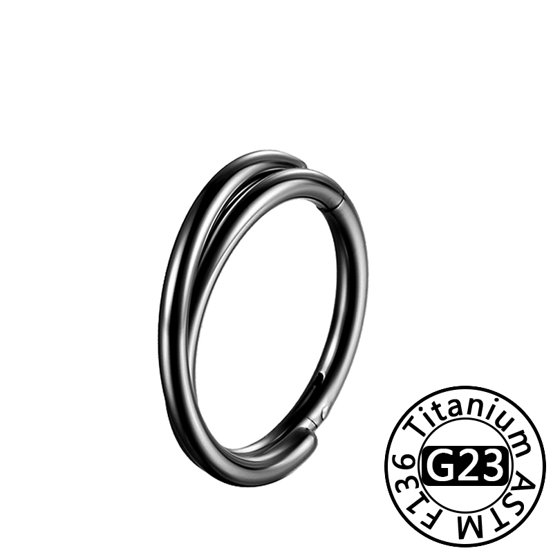 Astm F136 Titanium Neusring Piercing 16G Oorspiraal Hoepel Kraakbeen Oorbel Scharnier Diafragma Daith Clicker Ring Lichaam Sieraden: green / Goud-kleur