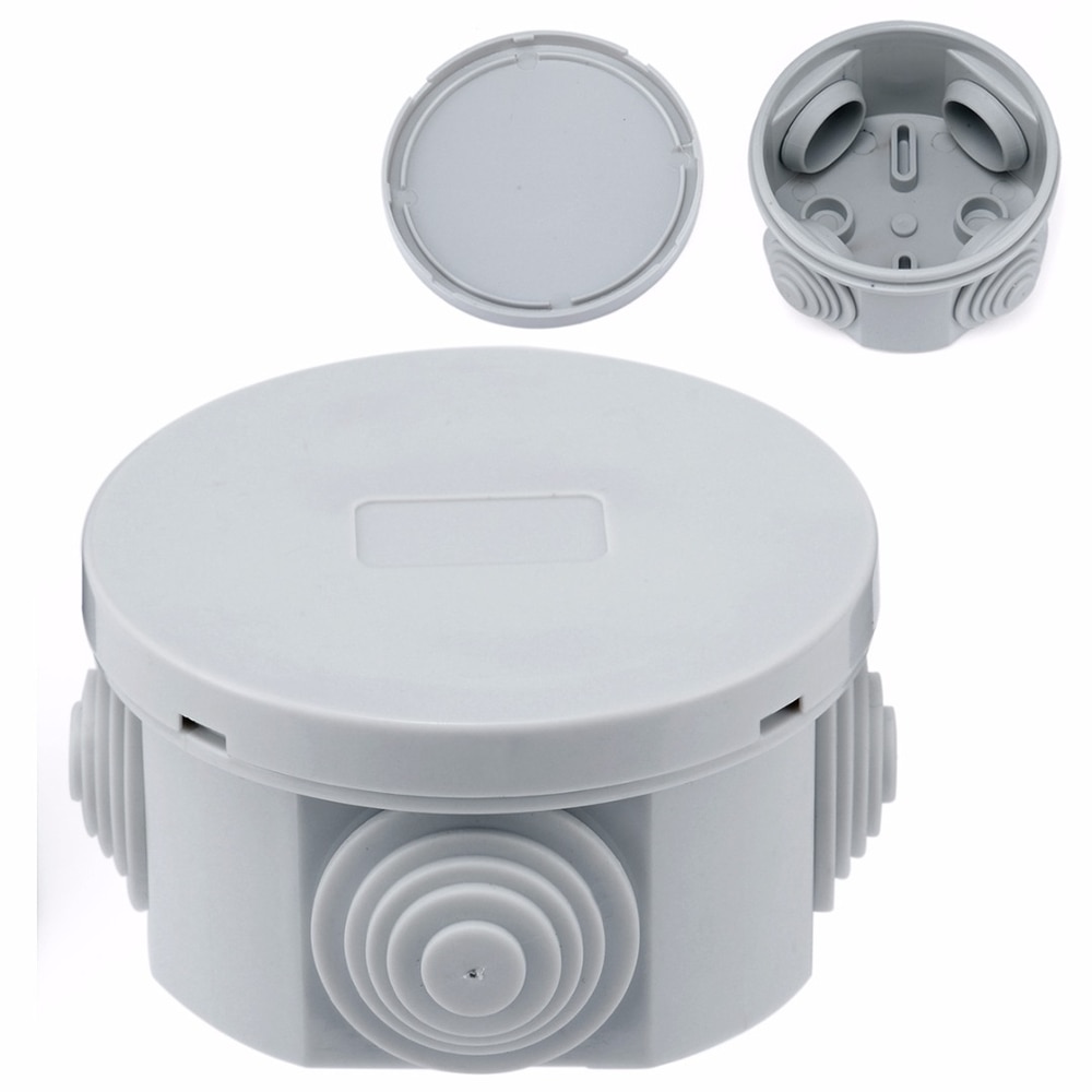 1pc Round Waterproof Weatherproof Junction Box Connection Indoor Outdoor Plastic Electric Enclosure Case For Electricity Railway