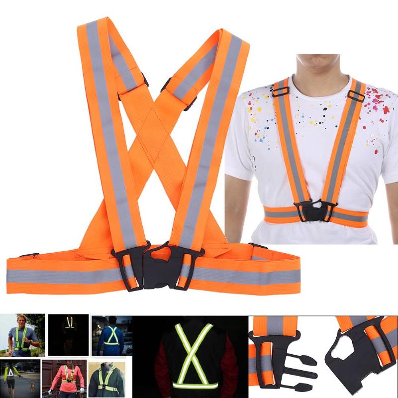 High Visibility Neon Orange/Yellow Reflective Stripe Safety Vest – Security, Construction