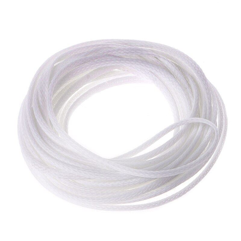 5M 4 Mm Uitbreidbaar Tight Gevlochten Pet Sleeving Kabel Wrap Schede Draad Mouw Elektrische Apparatuur: WHITE