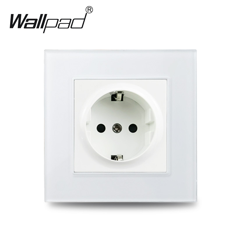 Wallpad EU Standard Single Power Socket Touch Switch Usb Wall Sockets Double Triple Wall Quadruple Glass Sockets: Beige