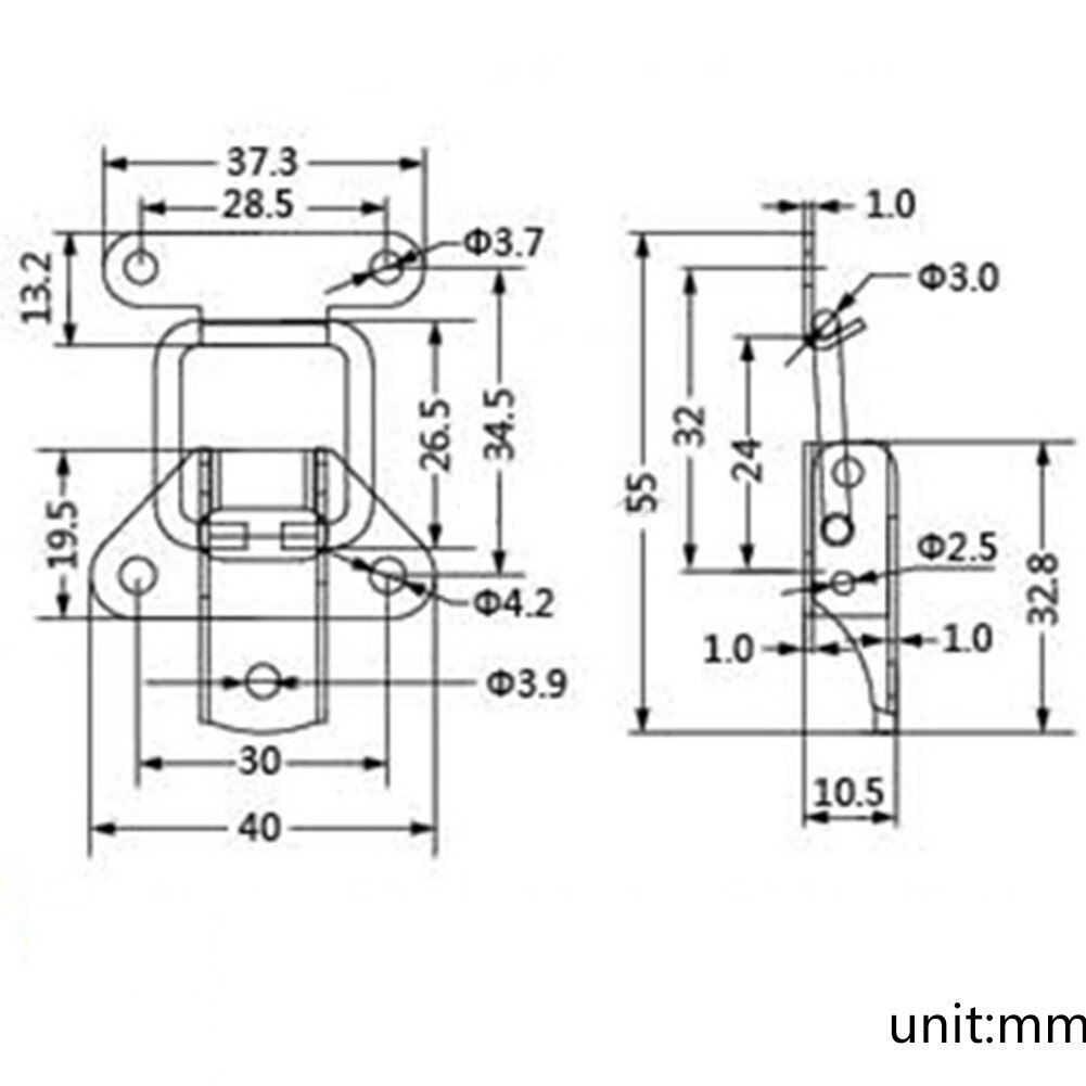 4PC/lot Stainless Steel Spring Locking Latch Hasps Suitcase Chest Toggle Catch Clasp Box Hinges Furniture Hardware Accessories