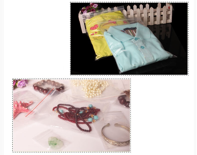 500 Pcs Mini Plastic Ziplock Bags Jewelry Zipper Zip Lock Plastic Bags For Food Packaging Thick Clear Dustproof Storage Bag
