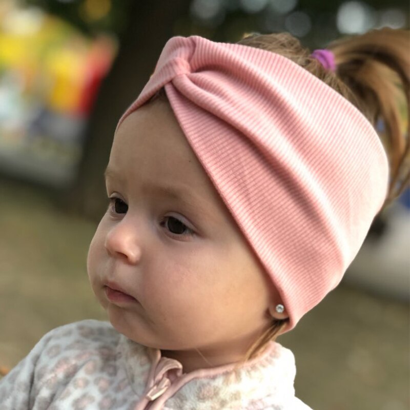 Nette verdrehte Verknotet Baby Stirnband Breite Elastische Turban Haarband Solide Baby Mädchen Stirnbänder freundlicher Haarband Baby Haar Zubehör