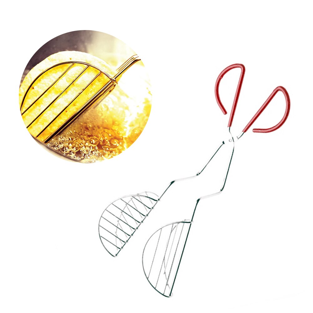 Rvs Taco Shell Maker Tortilla Friteuse Tang Keuken Creatieve Voedsel Clip Duurzaam Barbecue Tang Keuken Gebak Gereedschap