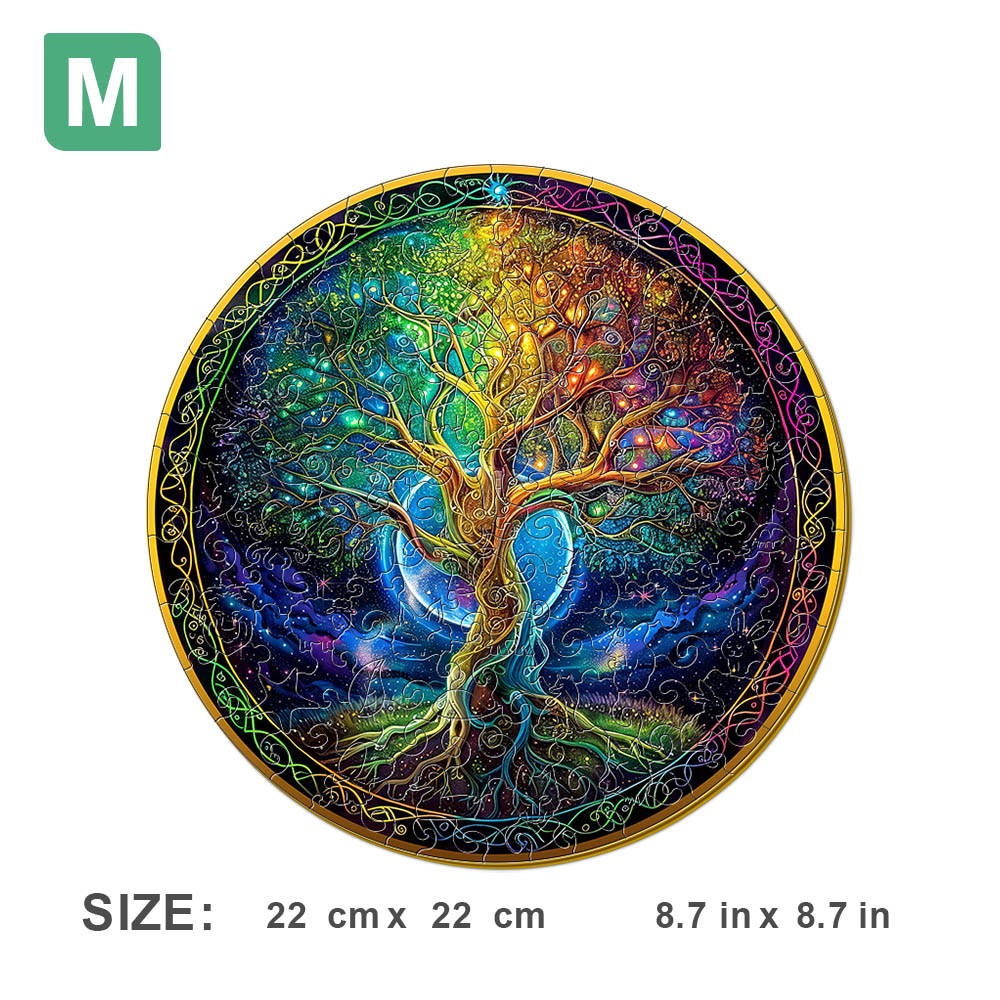 Holzpuzzle Baum des Lebens Geschenkbox Exquisites Unregelmäßiges Tierformpuzzle Weihnachten personalisiertes Senior einzigartiges Famil: Black