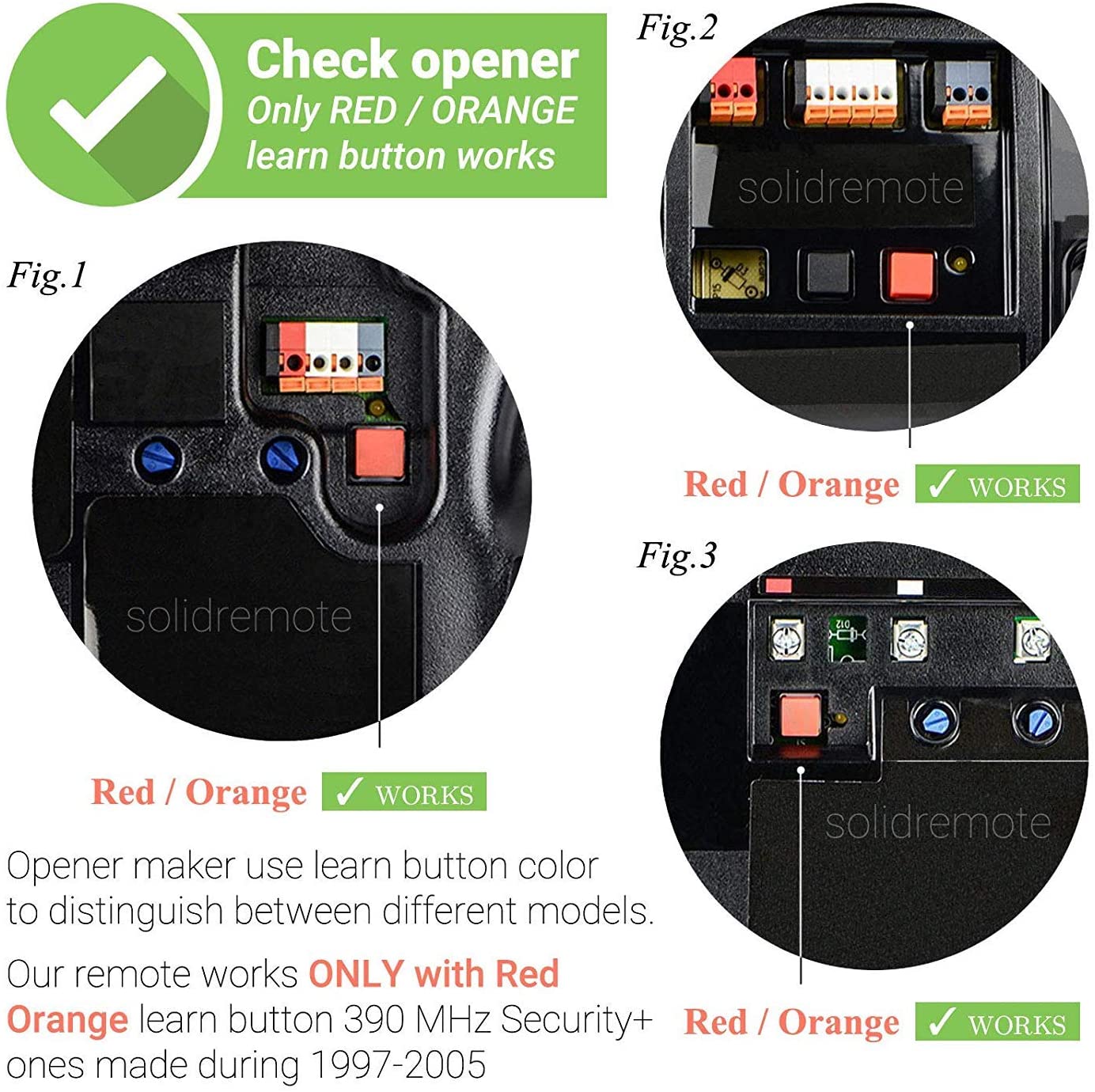 Garage Door Openers Remote Control Key 390Mhz 970LM for Chamberlain Sears Craftsman LiftMaster 2 Pack