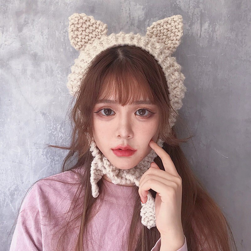 Mode Kikker Hoed Mutsen Gebreide Winter Hoed Effen Hip-Hop Skullies Gebreide Muts Cap Kostuum Accessoire Warm Winter motorkap: 6