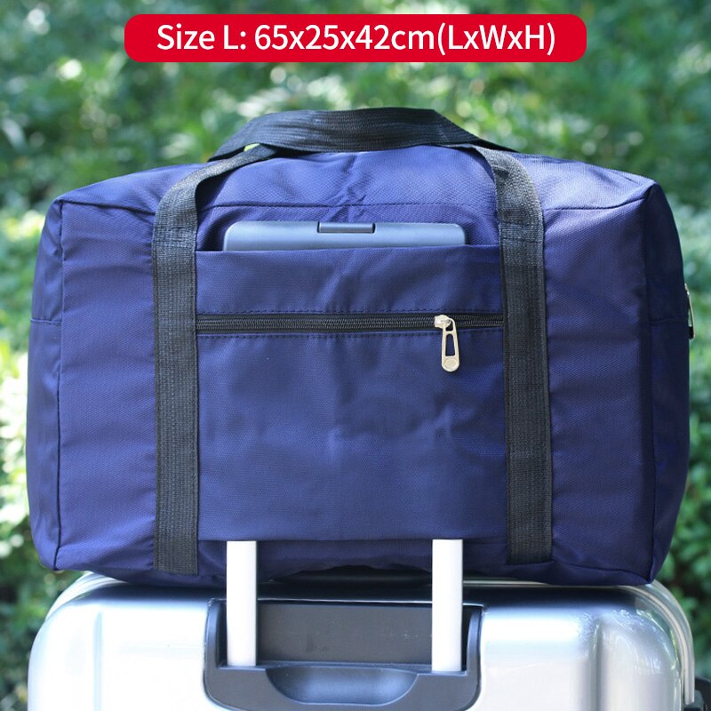 Bolsa de viaje de almacenamiento para hombre y mujer, bolso Oxford resistente al agua, bolsa de equipaje, adecuado para cubierta de carrito, XA584F: Soft Blue L