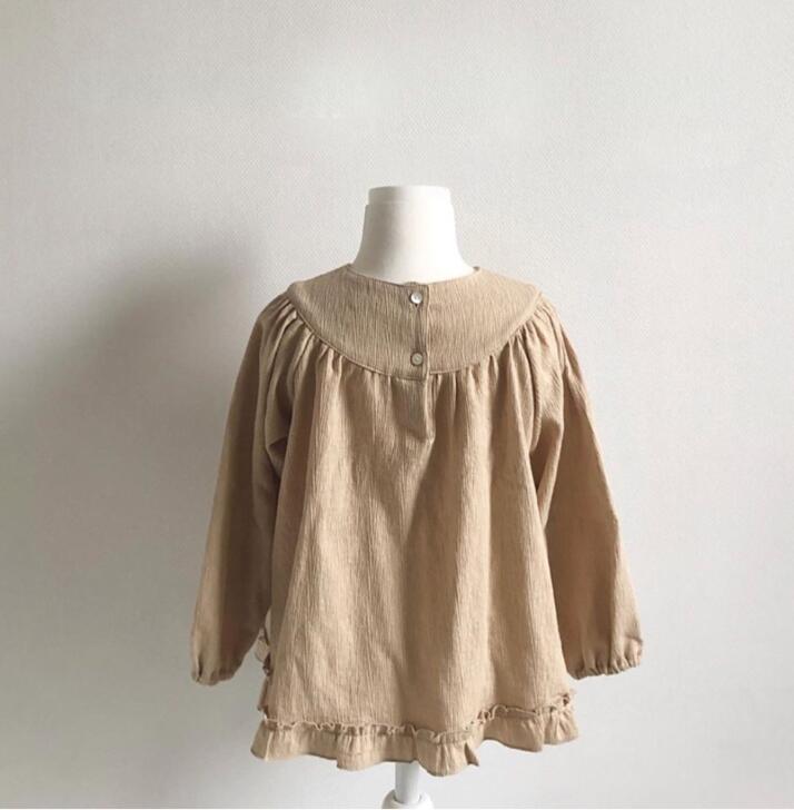 Girls Hem Lace Long Sleeve Cute Versatile Tops T-shirt girls long sleeve tops