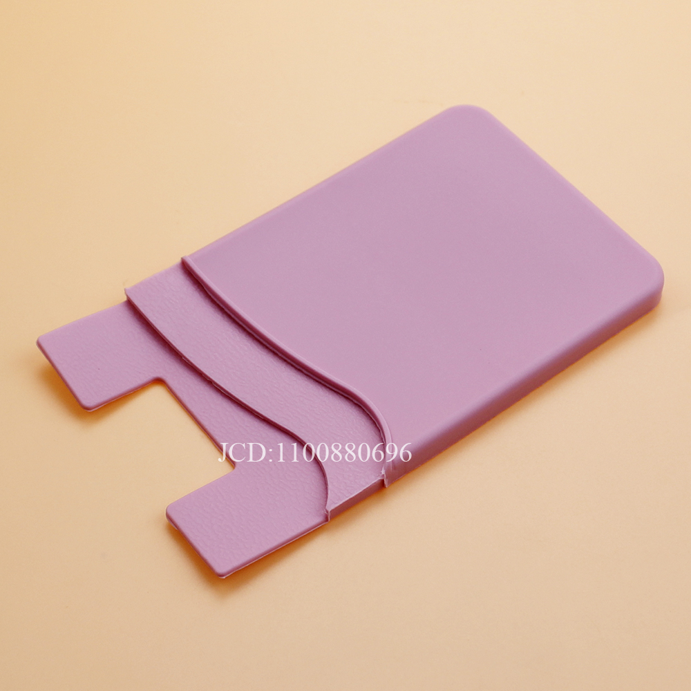Tarjetero de silicona para teléfono móvil, funda tipo billetera, bolsillo para casi todos los teléfonos móviles: Morado