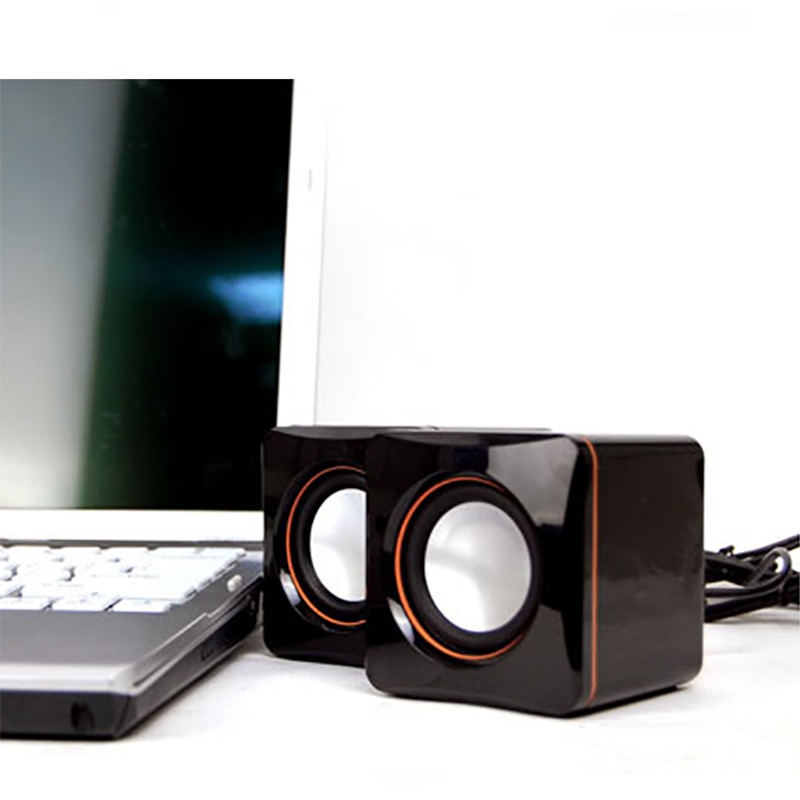 Portable Computer Speakers 2 Pcs USB Power Computer Speakers Stereo 3.5mm For Desktop PC Laptop Mini Wired Bass Sound Speaker