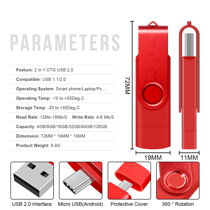 Metal otg 2 em 1 tipo c pen drive 128gb usb memória vara 4gb 8gb 32gb 64gb 128gb cle usb cle usb flash drive memoria usb