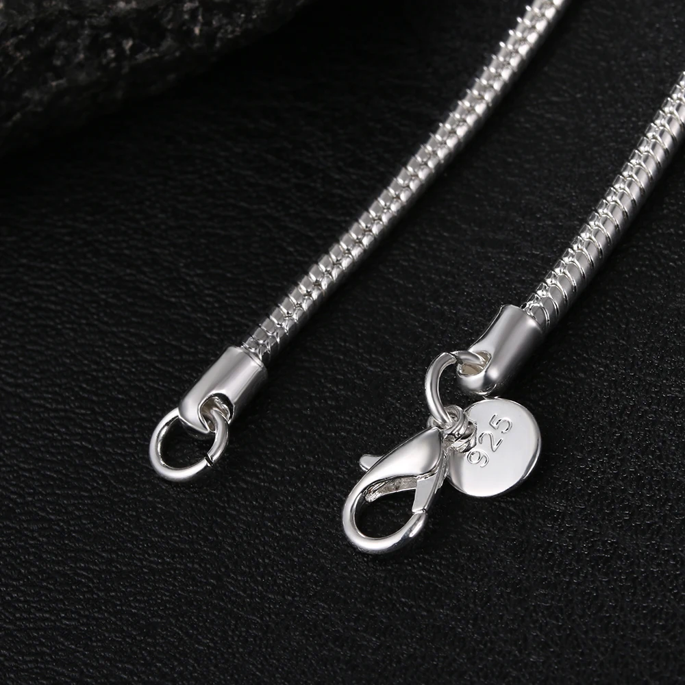 40-75 cm 925 Sterling Zilver 1 MM/2 MM/3 MM solid Snake Collier Voor Mannen Vrouwen mode-sieraden voor hanger