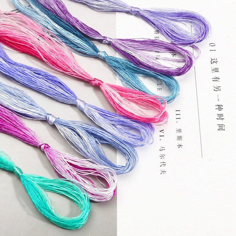 20M Polyester Embroidery Thread Gradient Cross Stitch Floss Threads Cotton Sewing Skeins Skein Kit DIY Sewing Tool Crafts