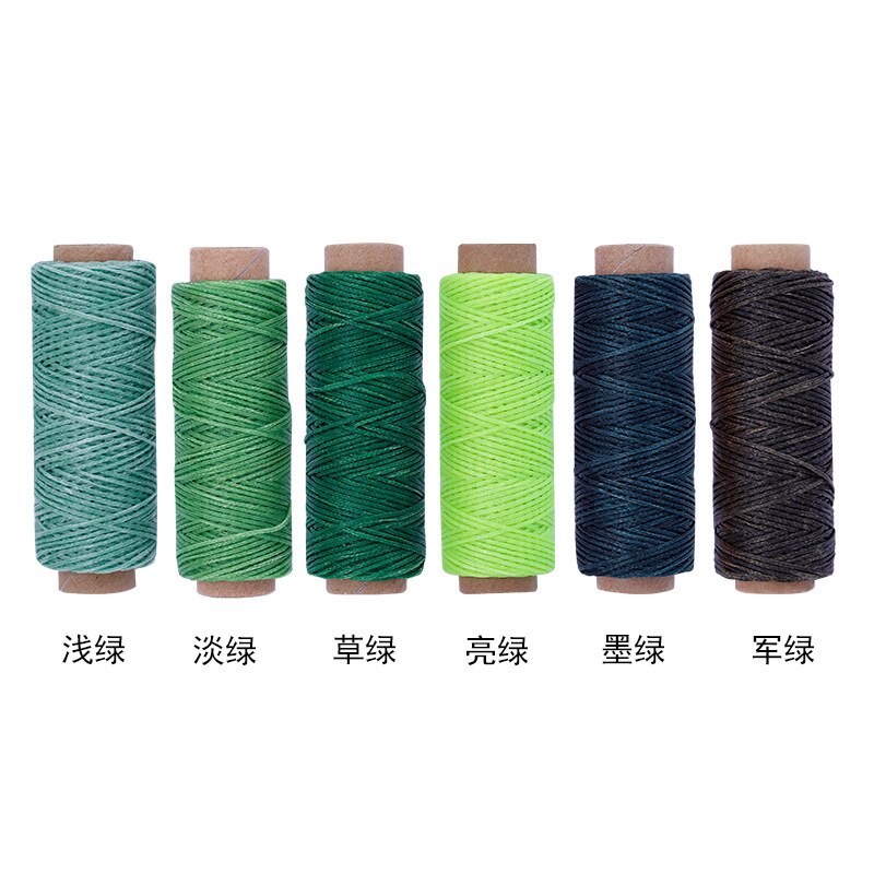 Jiwuo Durable 1mm Leather Waxed Thread Cord for DIY Handicraft Tool Hand Stitching Thread Flat Waxed Leather Sewing Thread Line