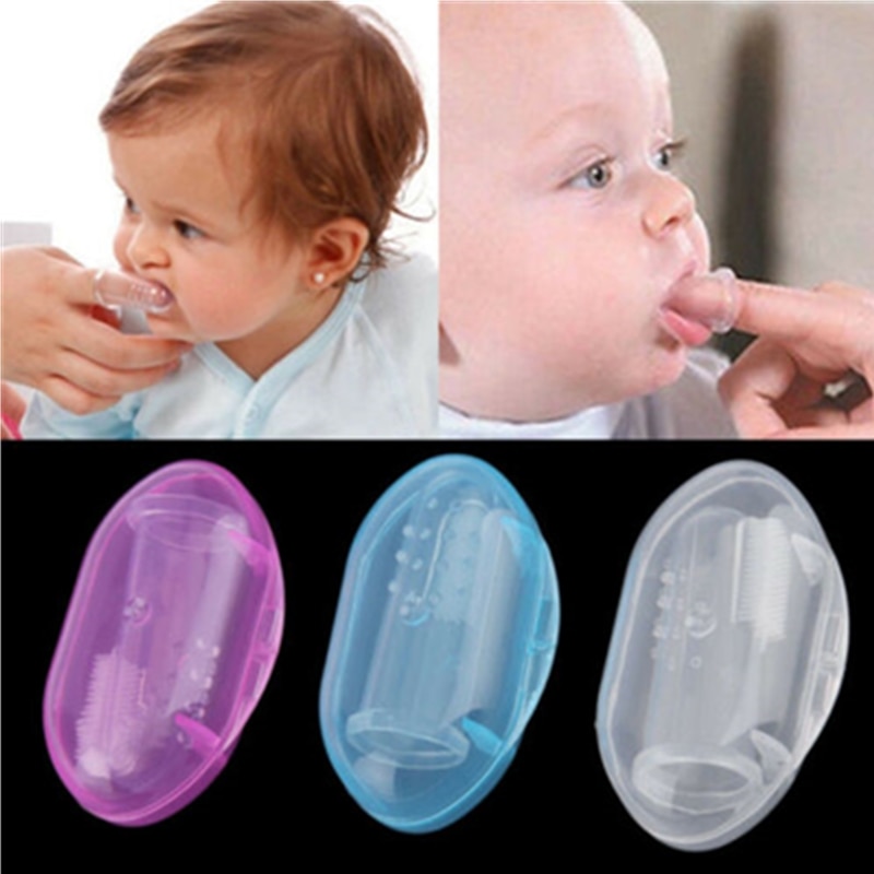 Toddler Infant Baby Girls Boys Unisex Soft Finger Toothbrush Silicone Massager Tongue Teether Cleaner Safety Teethers 3 Colors