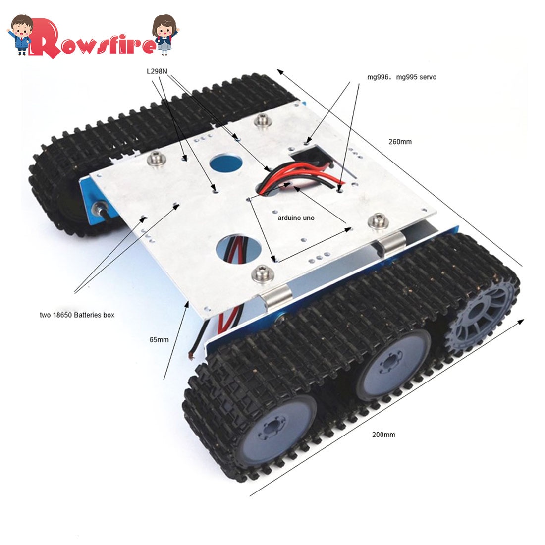 Diy Aluminium Tank Robot Rups Voertuig Platform Chassis Assembly Kit Voor Arduino