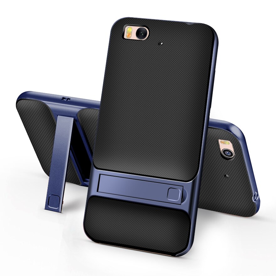 Kickstand 3D-funda Original para Xiaomi Mi5S Mi 5S, 5,15 pulgadas, TPU + PC, silicona híbrida 360, Protección trasera para teléfono: Royce Navy