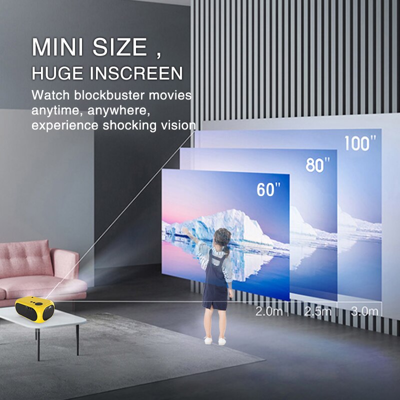 XIDU-Mini proyector compatible con 1080P, Full HD, proyectores LED, teléfono móvil, cine en casa, proyector de películas, vídeo de 120 pulgadas