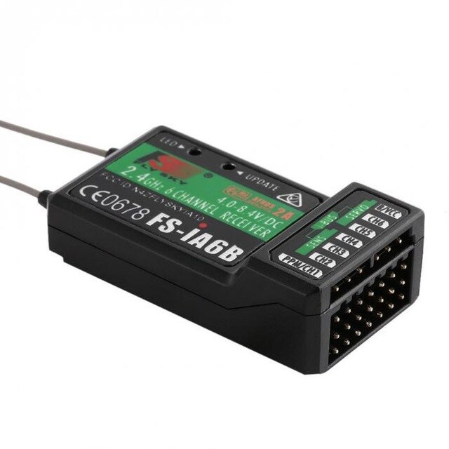 FlySky FS-R6B FS-GR3E FS-IA10B IA6B X6B FS-A8S receiver receptor para i6 i10 CT6B T6 TH9x transmisor de Control remoto partes: FS-IA6B