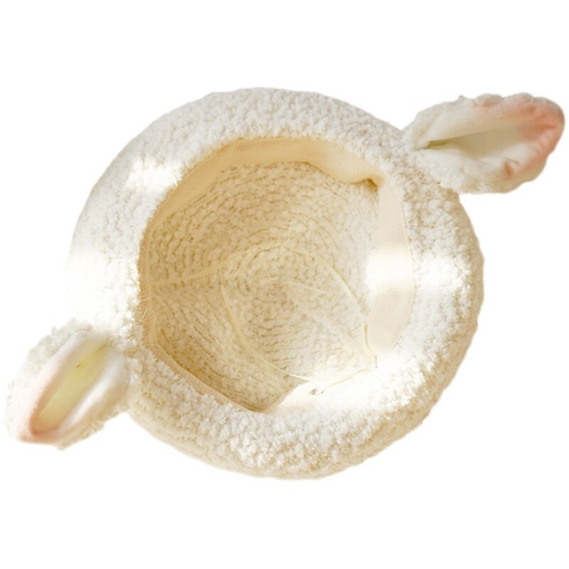 Boina con orejas de peluche de oveja, boina de lana de oveja de Original, Lolita, hecha a mano, bonita